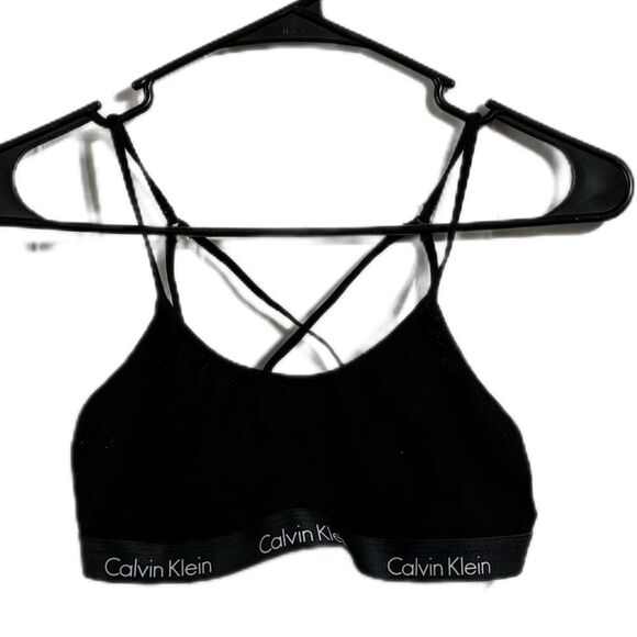 Calvin Klein Black Bra with Criss-Cross Straps - Picture 1 of 5